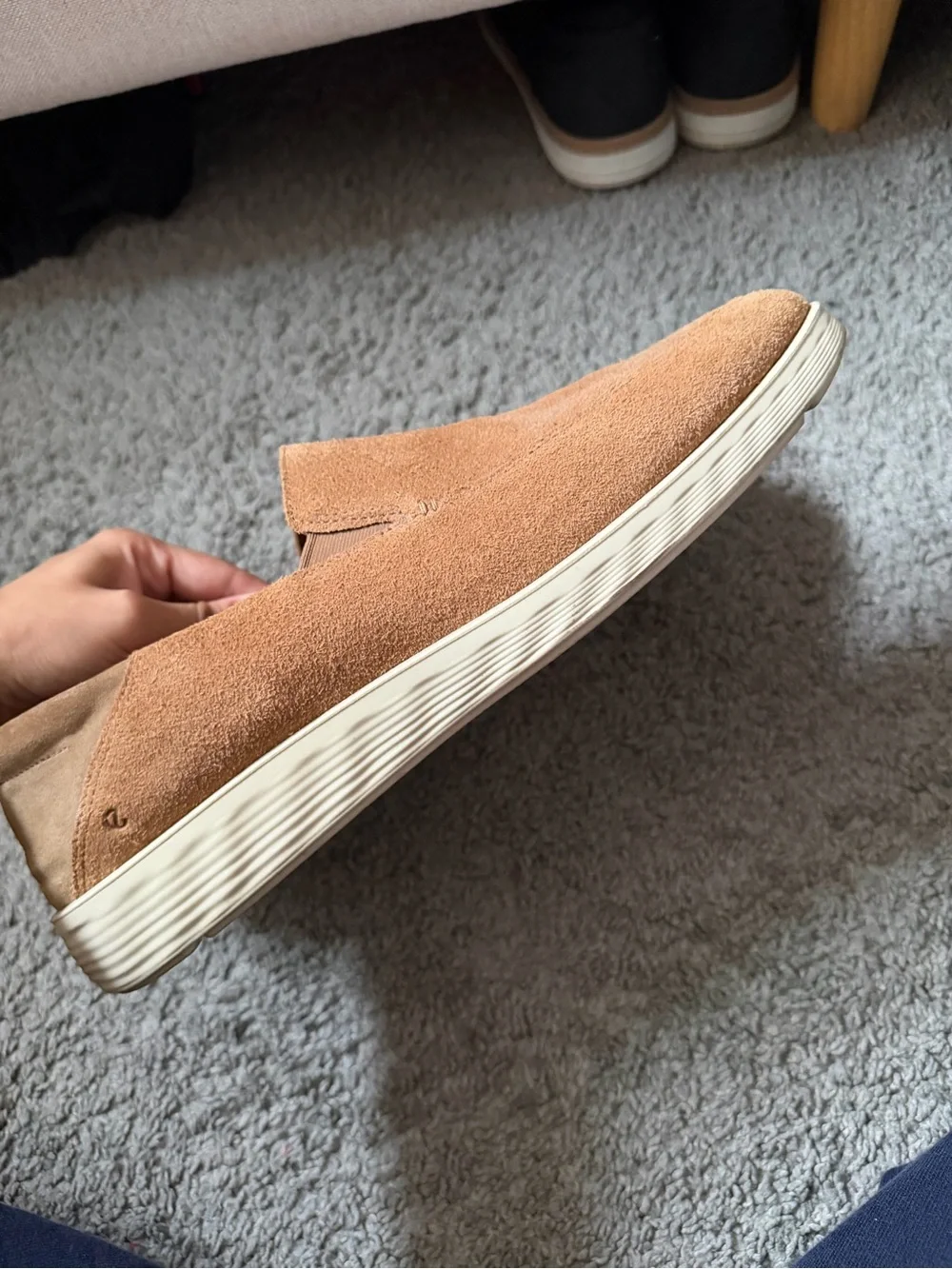 Ecco Men's Tan Suede Slip-On Loafers